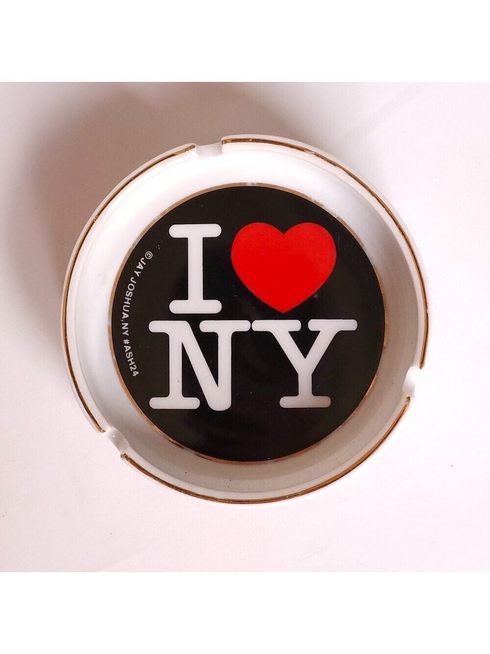 FUN I Love New York Ashtray Jay Joshua Souvenir Round Ashtray